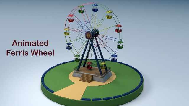 Lowpoly Ferris wheel for Park and Game - Animated