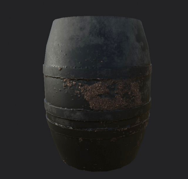 Wood and metal barrels low-poly Low-poly