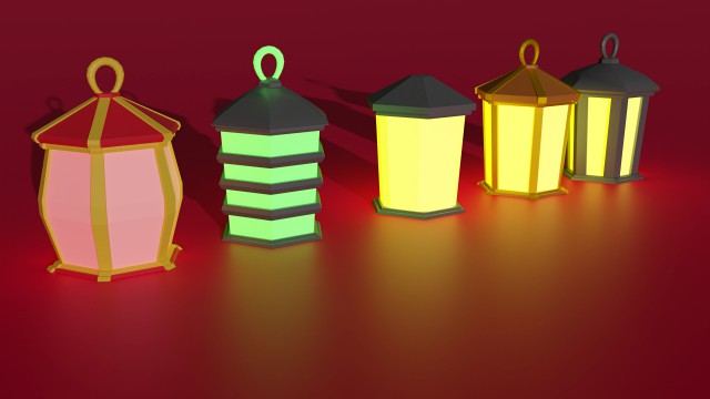 A set of low-poly lights