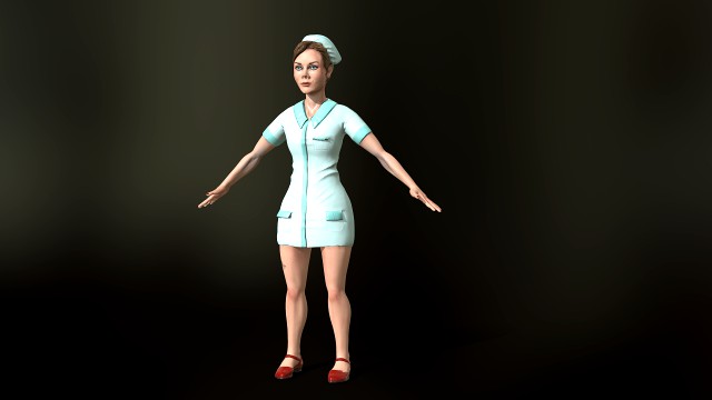 game-ready nurse free low-poly