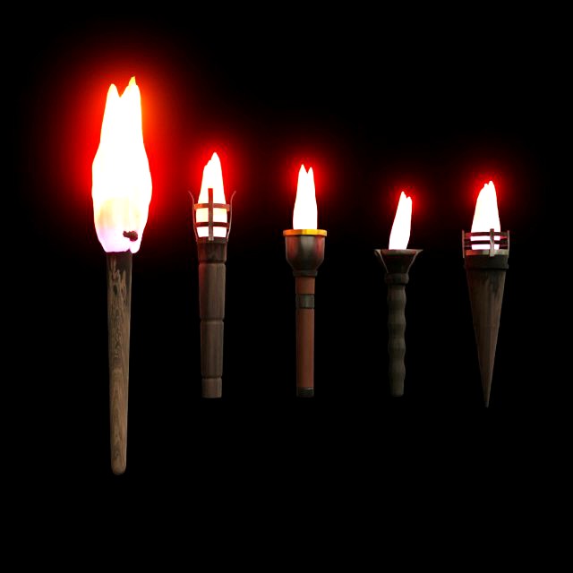 animated fire torches with looping animation