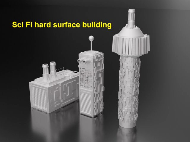 sci fi hard surface building