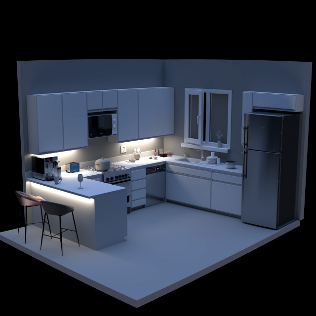 modern kitchen design3dmax