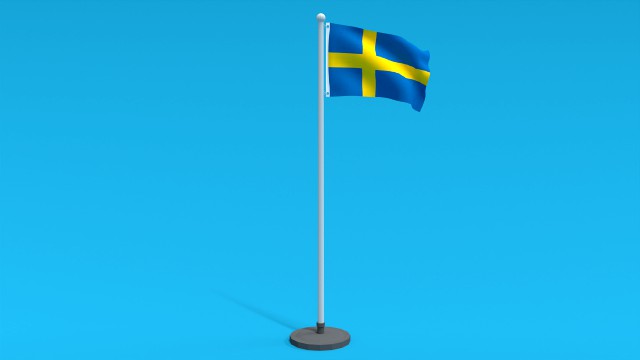 low poly seamless animated sweden flag