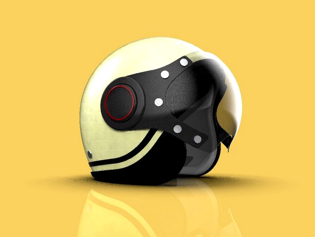 3d vintage retro scooter helmet motorbike motorcycle model