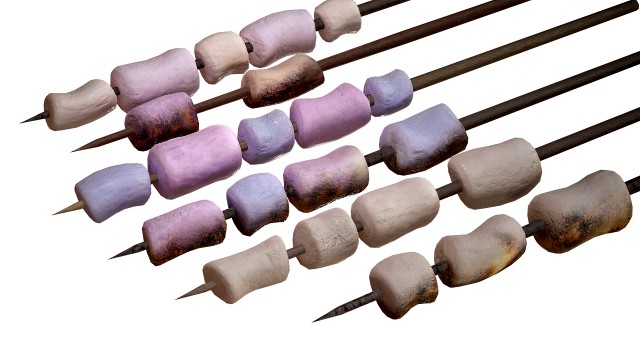 marshmallows colorful on sticks