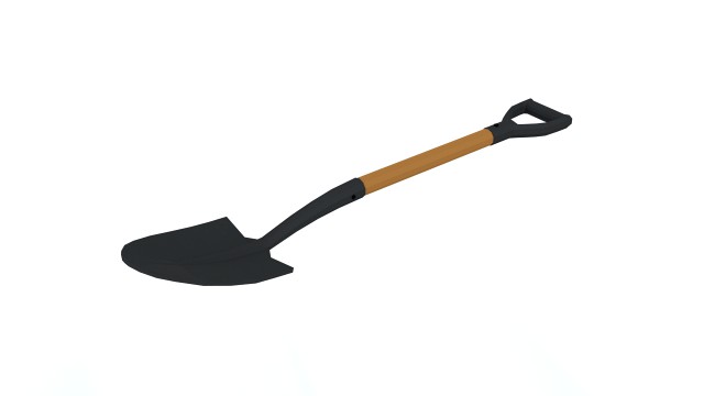 low poly cartoon shovel
