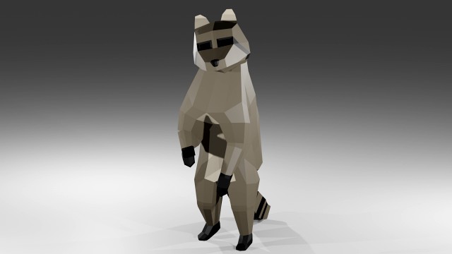 raccoon low poly - includes rig and blend file