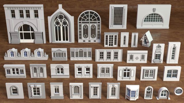 building facade collection 3 - 34 pieces