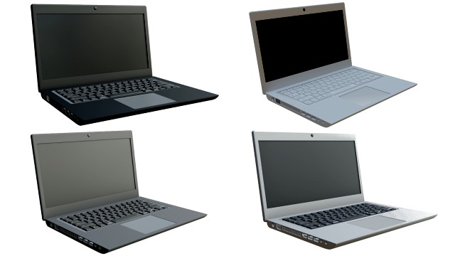 Pack of Detailed Low Poly Laptops