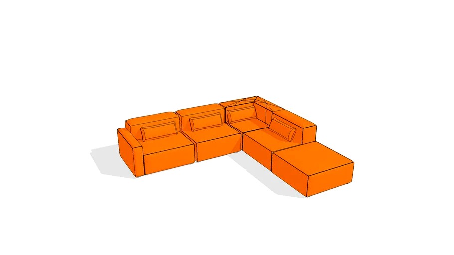 Mix Modular 5-Pc Sectional by Gus* Modern