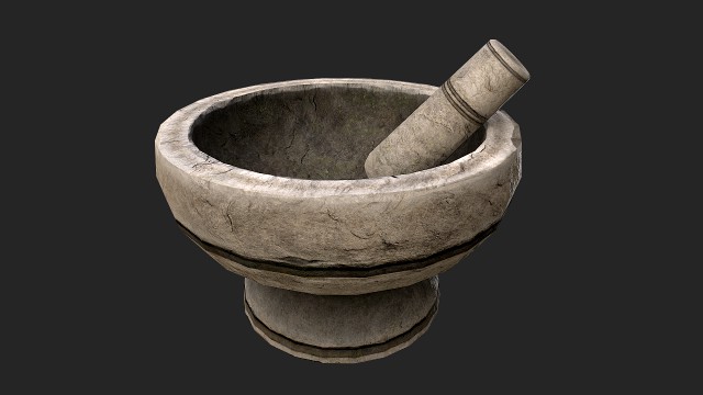3d stone mortar and pestle
