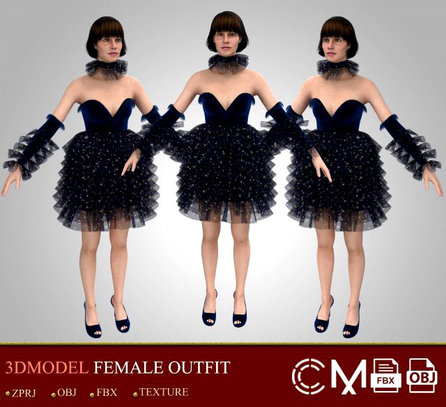 outfit female marvelous designer and clo3d