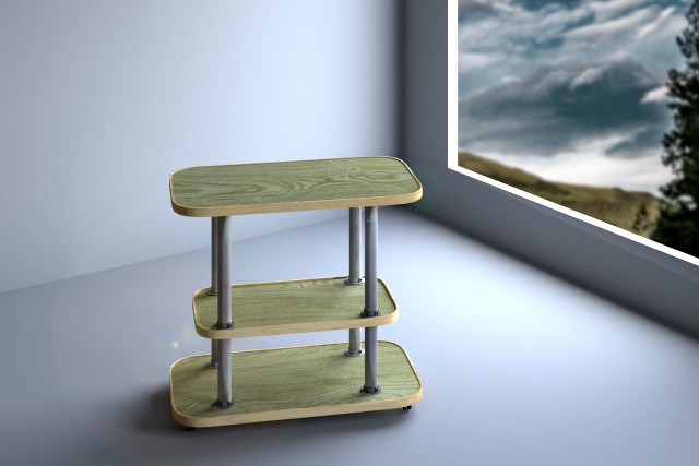 compact version of the shelf and table