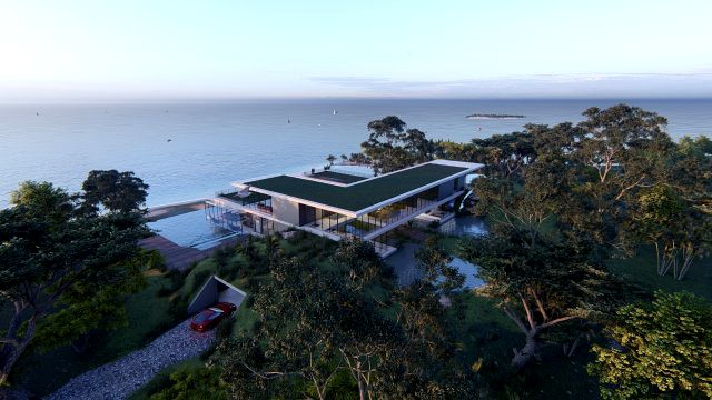 modern beach villa with interior revit lumion