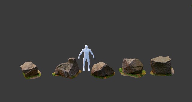 city rocks set stone collection scan pbr