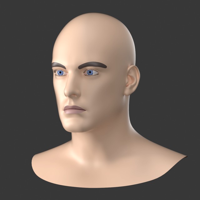 natural male head 01 generic mesh