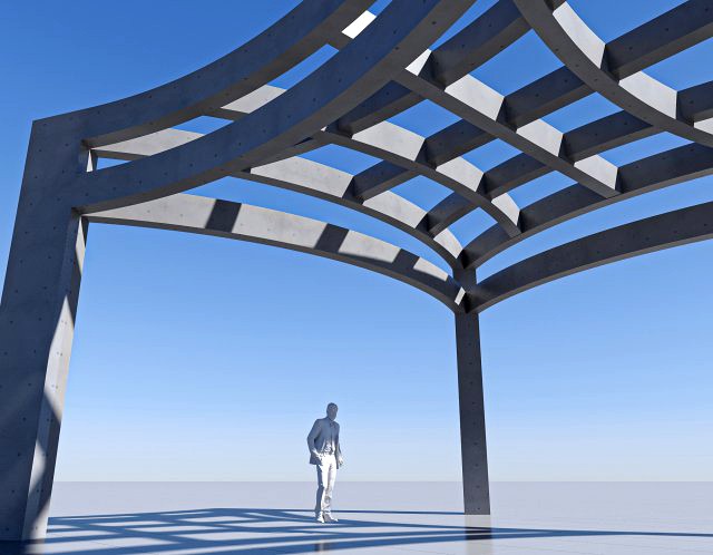 concrete pergola