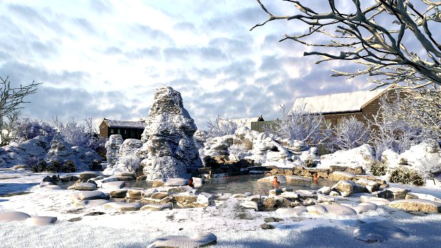 hot spring snow