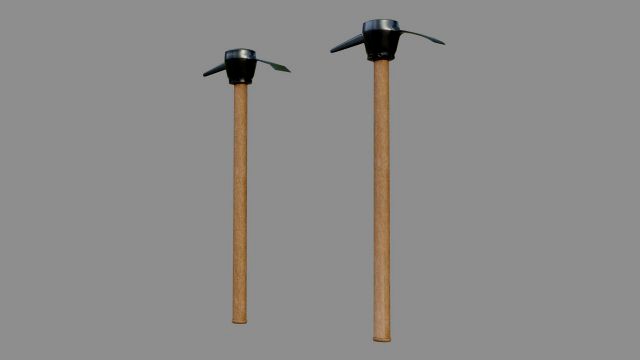 pickaxe - low and high poly