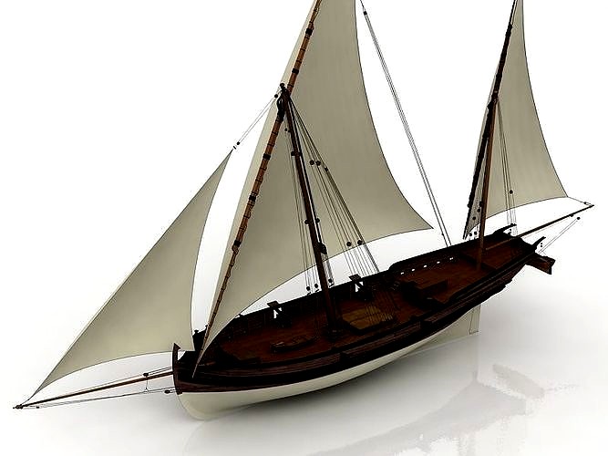 San Juan Caravel Felucca Ship 3D