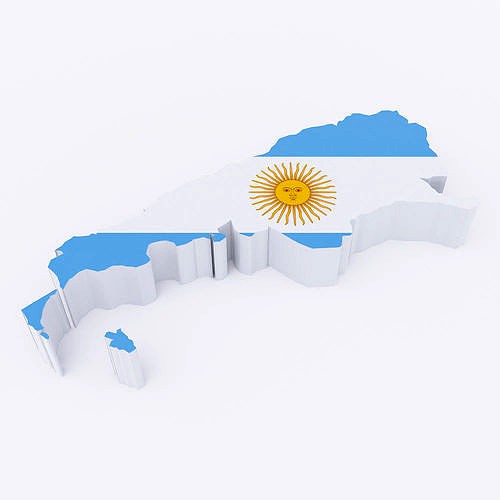 Argentina map 3d model