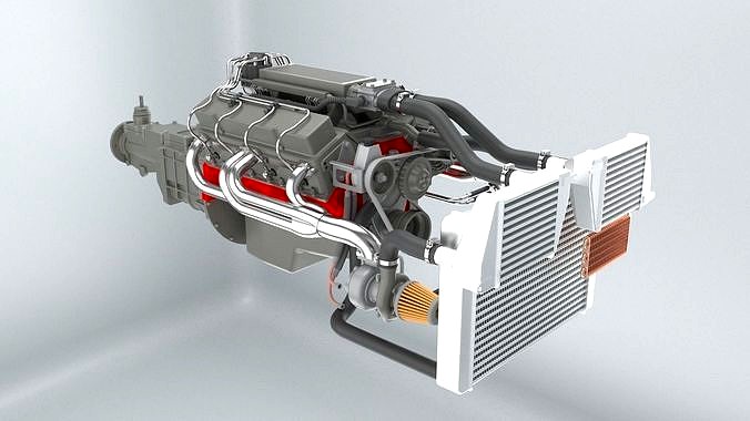 V8 Engine With Transmission