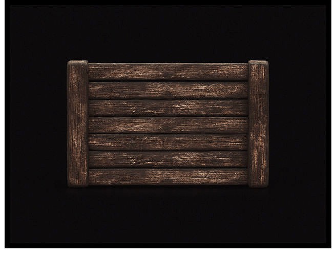 Medieval Wooden Wall 3D Model