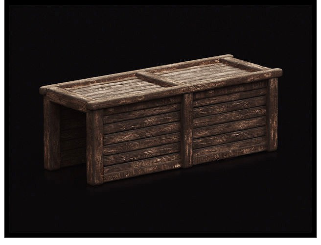 Medieval Wooden Barrier 3D Model