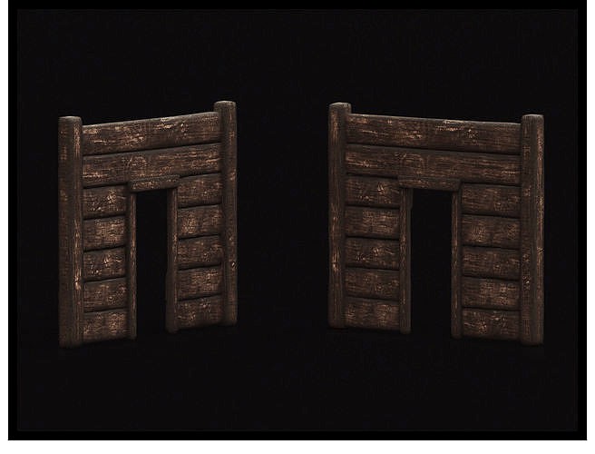 Medieval Wooden Door 3D Model