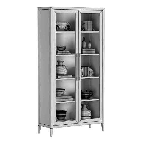 FRENCH CONTEMPORARY GLASS DOUBLE-DOOR CABINET