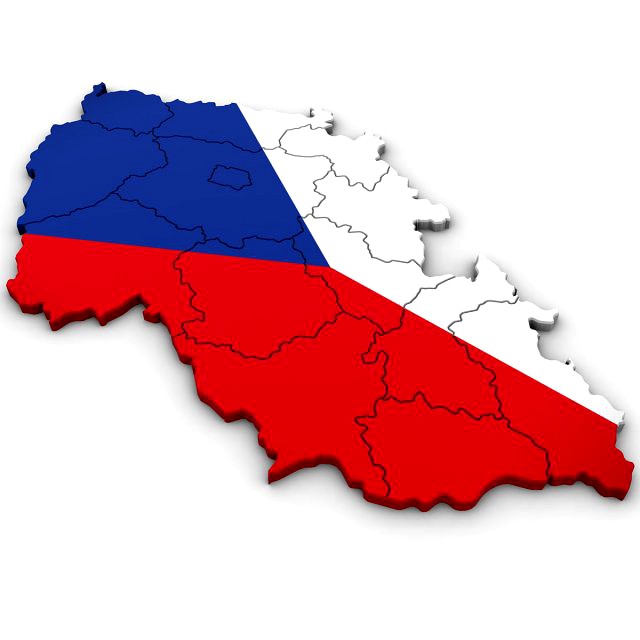 3d political map of the czech republic