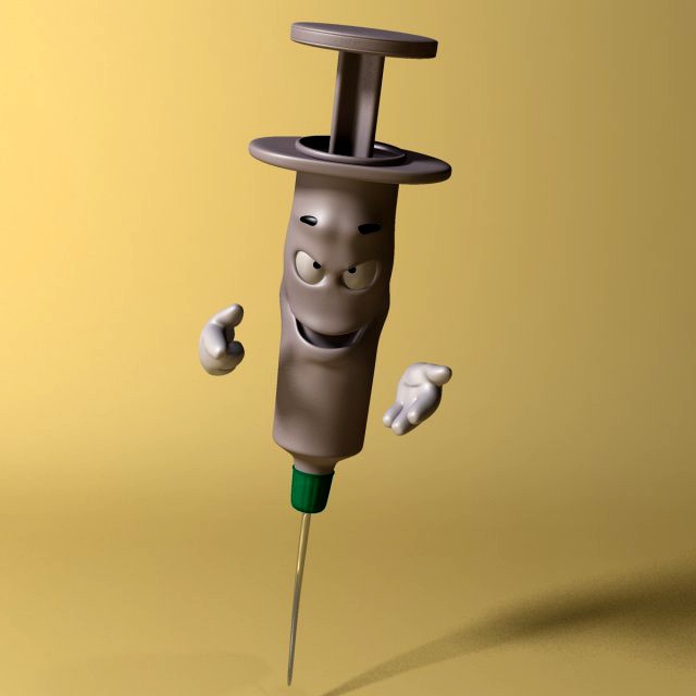 cartoon syringe rigged