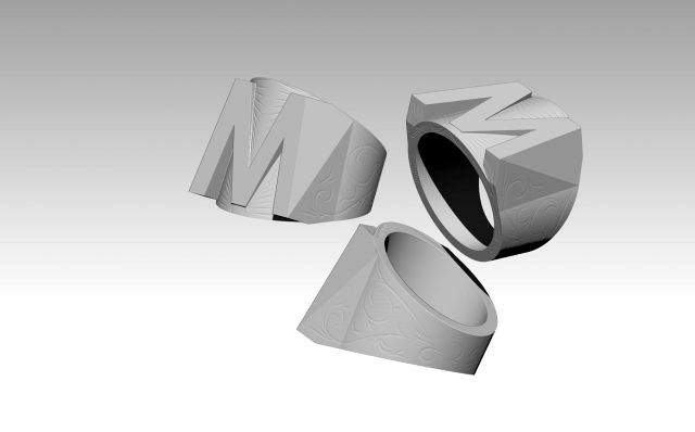 m letter ring