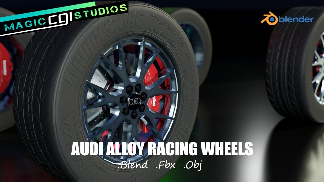 audi alloy racing wheels - blender
