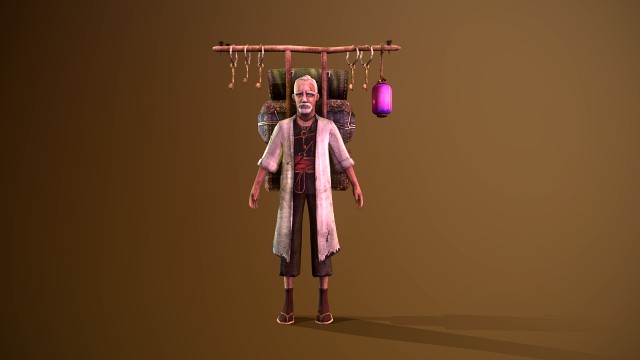 old merchant rigged 3d character