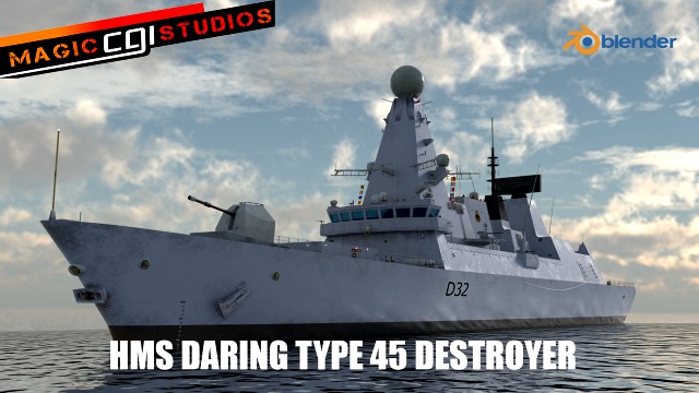 hms daring - royal navy type 45 class air defence destroyer d32