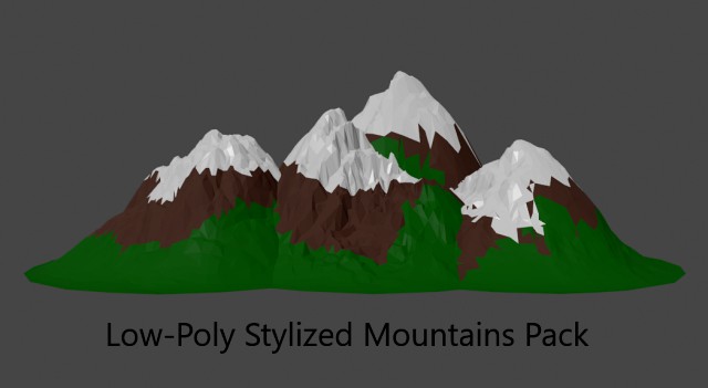 low poly mountain pack