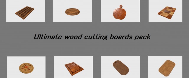 ultimate wood cutting boards pack low-poly