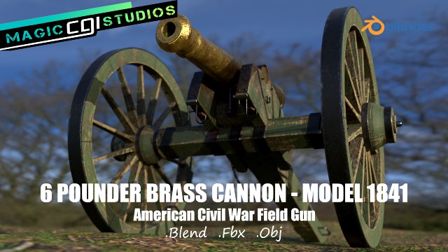 6 pounder brass cannon - model 1841