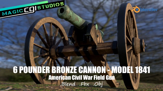6 pounder bronze cannon - model 1841