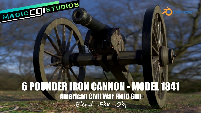 6 pounder iron cannon - model 1841