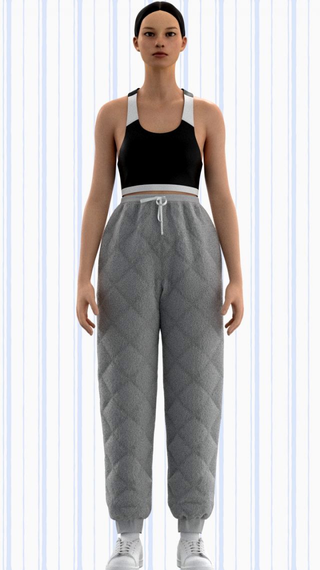 ladies racerback top and quilted trouser