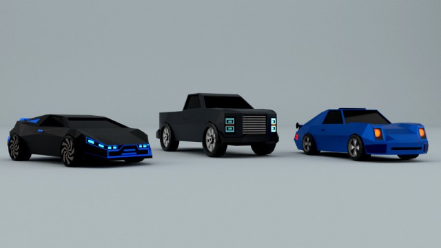 low-poly pack of generic passenger vehicles 20 cars low-poly