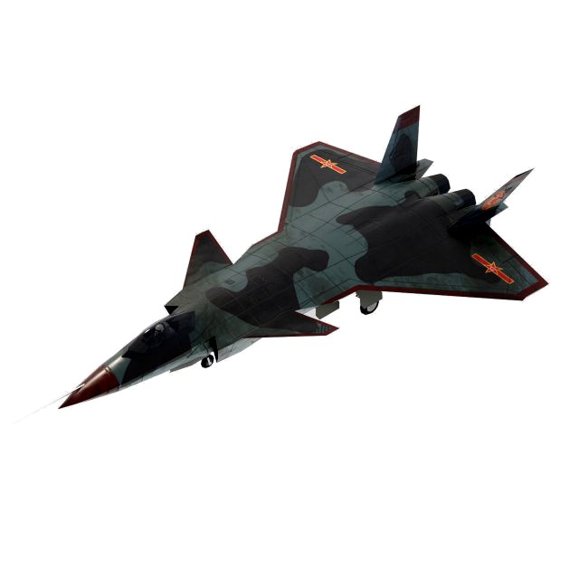 Chengdu j-20 mighty dragon lowpoly jet fighter