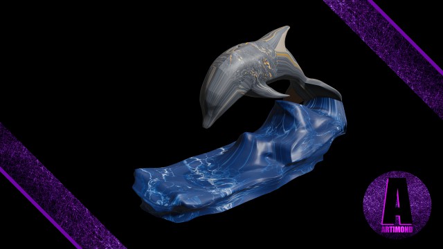 dolphin statue 3d