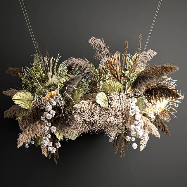 hanging decor of their dried pampas grass 232