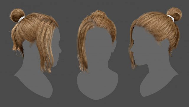 realtime realistic bun hairstyle