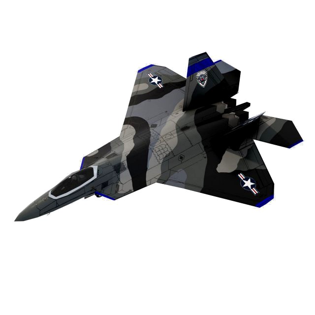 F-22 raptor lowpoly jet fighter