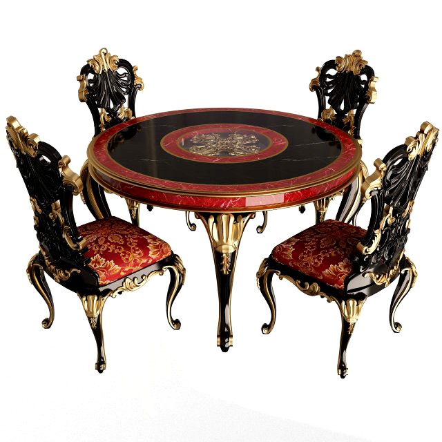 classic round dinning table and chairs